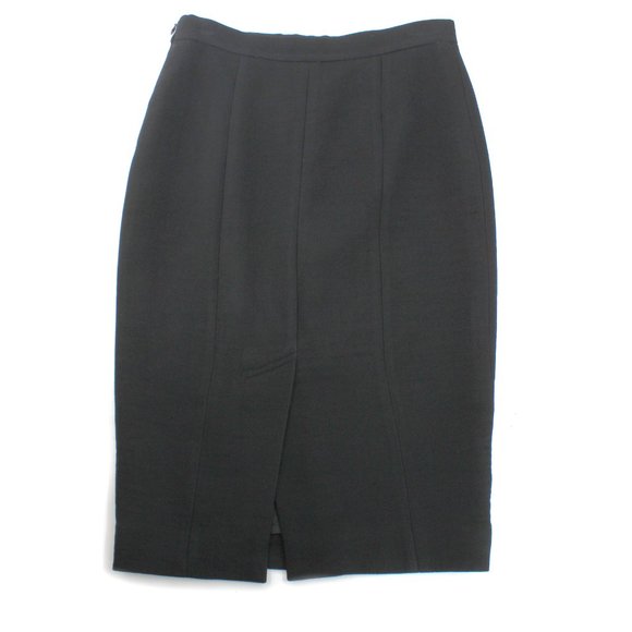Vintage Moschino Cheap & Chic Black 100% Wool Knee Length Pencil Skirt IT40 4/6 - Picture 2 of 9